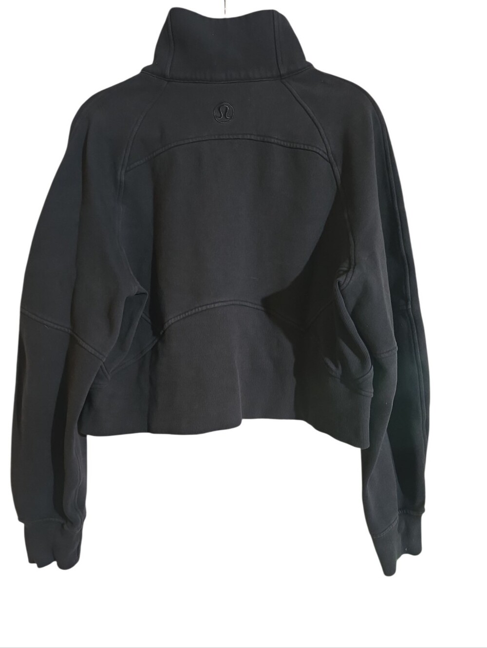 #142. Lululemon Scuba Oversized Funnel Neck Shirt - Black - Picture 7 of 10